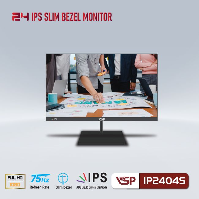 Màn hình máy tính LCD VSP IP2404S | 24 inch/Full HD/Tấm nền IPS/75Hz Chính Hãng