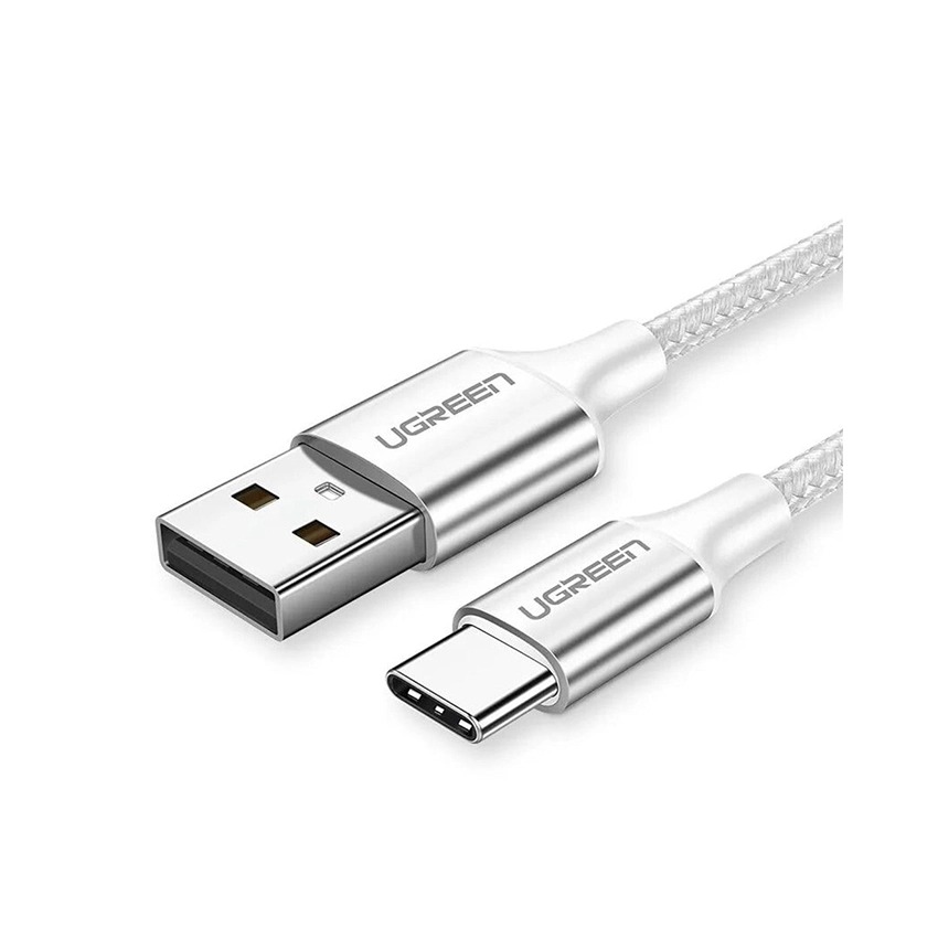 Cáp Sạc USB Type A sang USB Type C dài 0.25M bọc nhôm màu Bạc (US288) UGREEN 60129